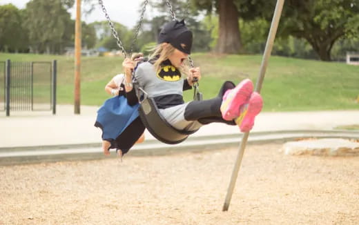 a girl on a swing