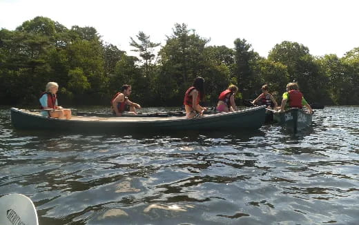 a group of people on a boat
