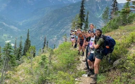 a group of people hiking