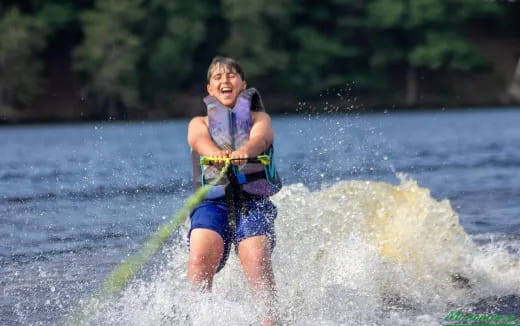 a person water skiing