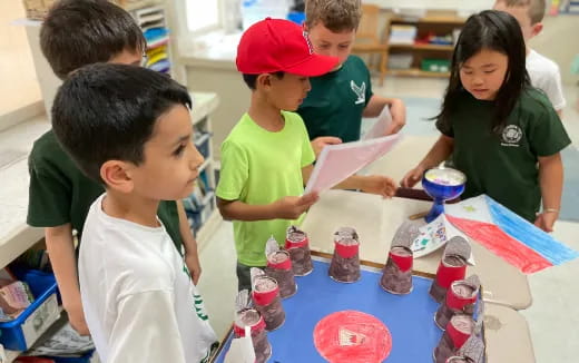 a group of children in a room