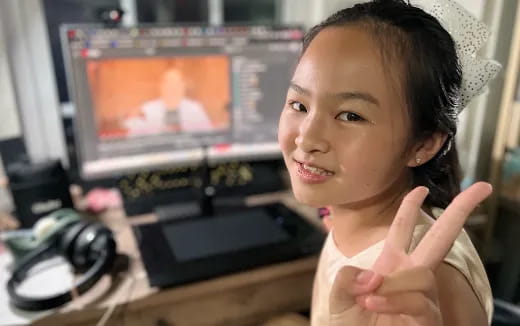 a woman holding up her middle finger