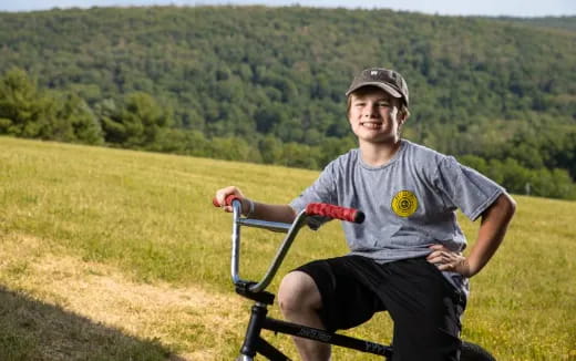 a person riding a bicycle