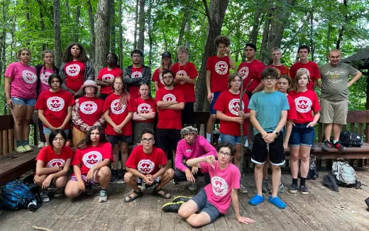 a group of people posing for a photo