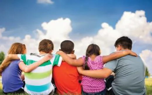 a group of people embracing