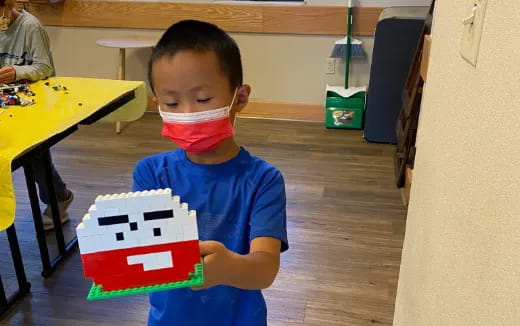 a child wearing a mask