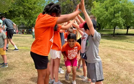 a group of people standing outside