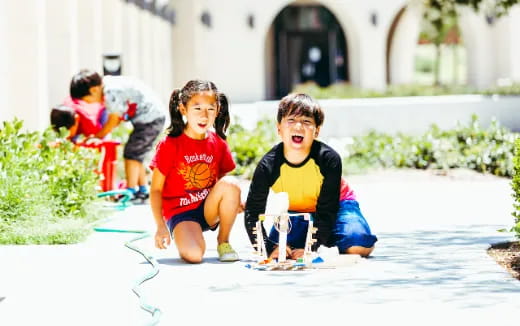 children playing in the water