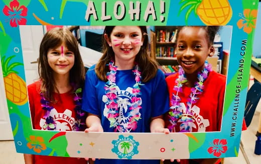 a group of children smiling