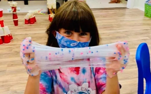 a child wearing a mask