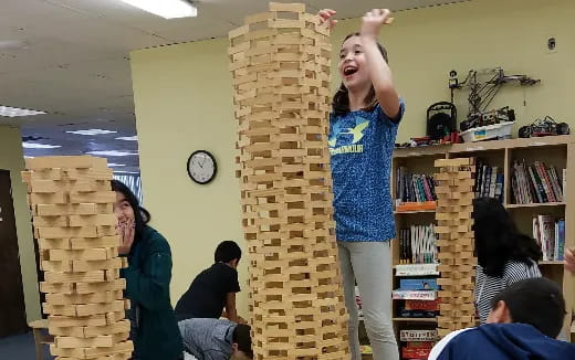 a group of people playing a game