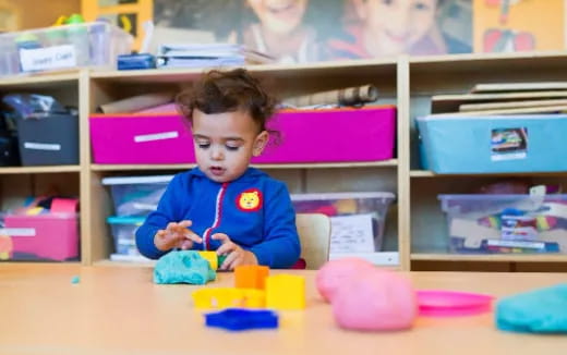 a child playing with toys