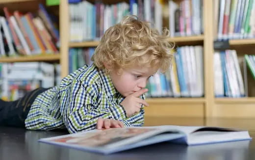 a child reading a book