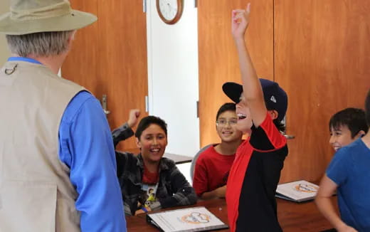 a group of people in a room