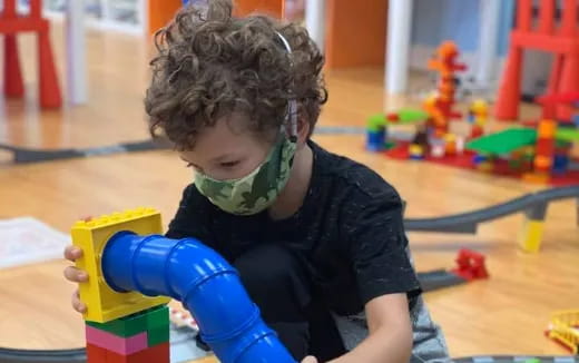 a child playing with toys