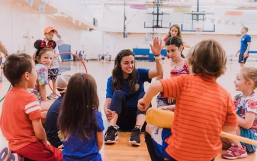 a group of children in a gym
