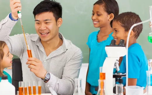 a few people working in a lab