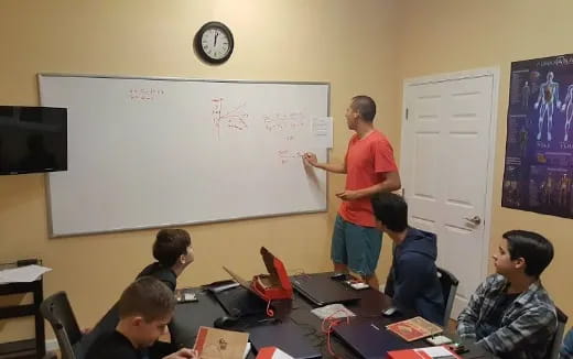 a person teaching a class