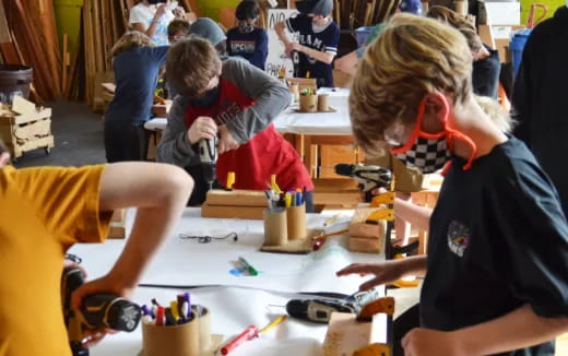 a group of people working on a project