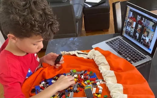 a child playing with a toy