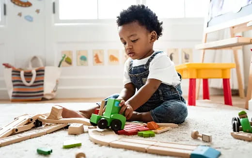 a child playing with toys