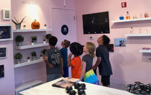 a group of people in a room