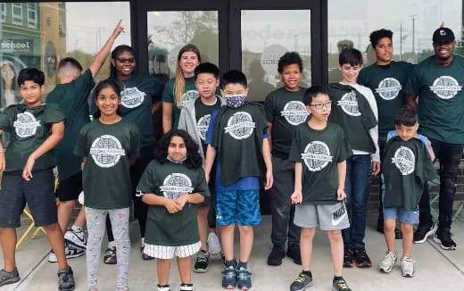 a group of people posing for a photo