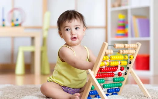 a child playing with toys