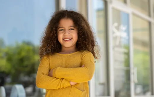 a person with curly hair