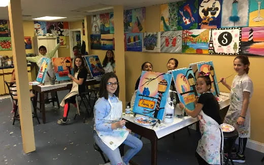 a group of children in a classroom