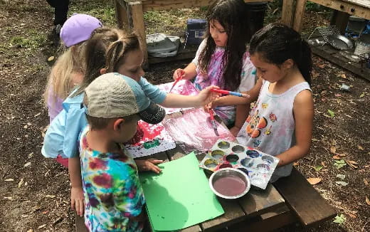 a group of children painting