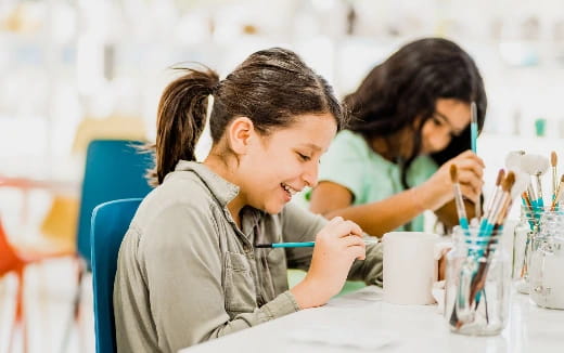 a few people sitting at a table