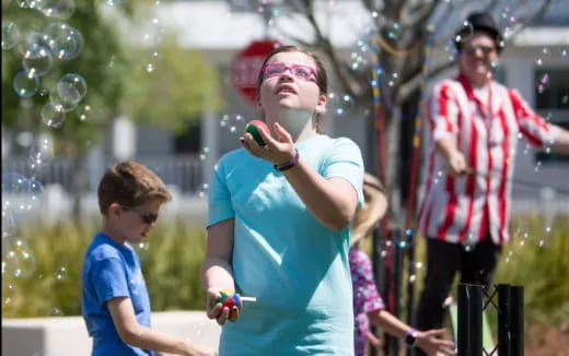 a person holding a microphone