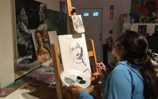 a person painting a picture