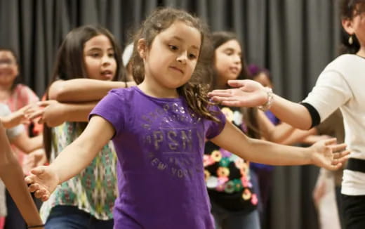 a group of people dancing