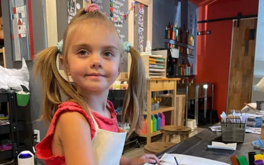 a girl with long hair