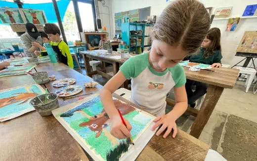 a group of children in a classroom