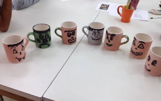 a group of coffee cups