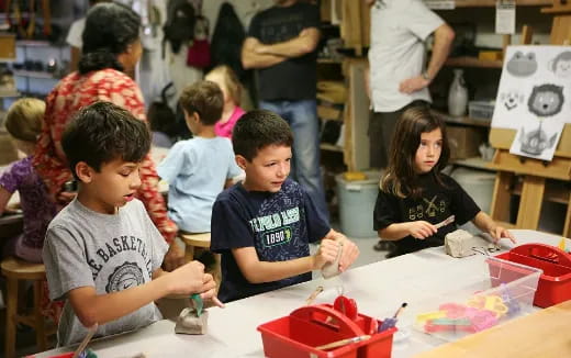 a group of children in a classroom