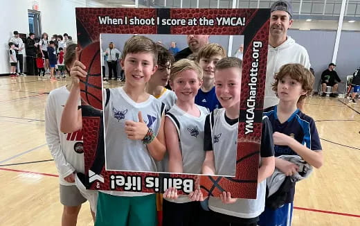 a group of people posing for a photo