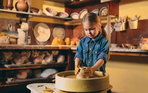 a child making a cake