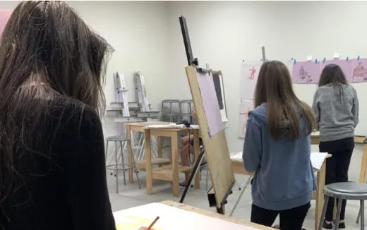 a group of people in a room