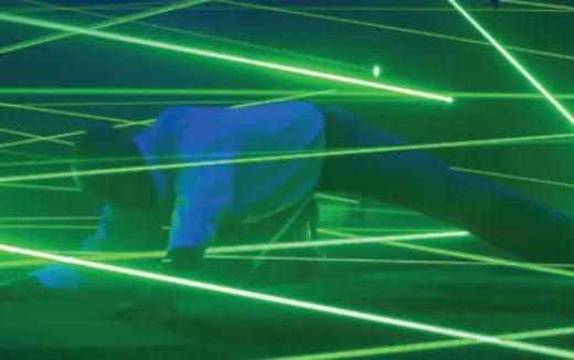 a person swimming in a pool