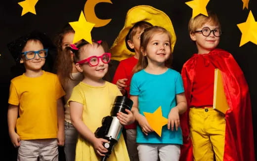 a group of children wearing clothing