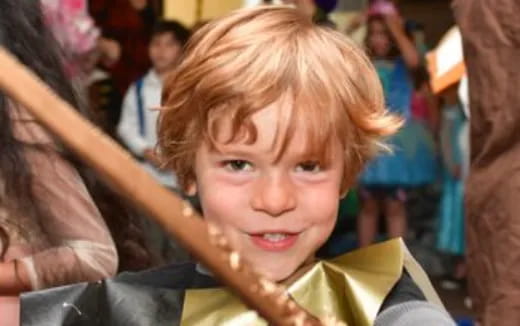 a child with blonde hair