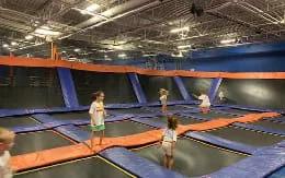 a group of people in a swimming pool