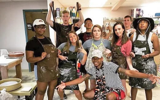 a group of people posing for a photo