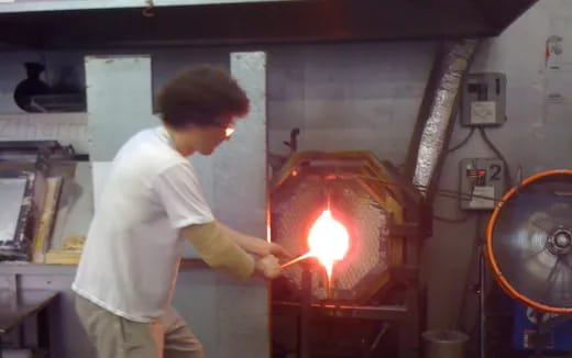 a man using a fire