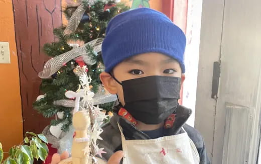 a child wearing a mask