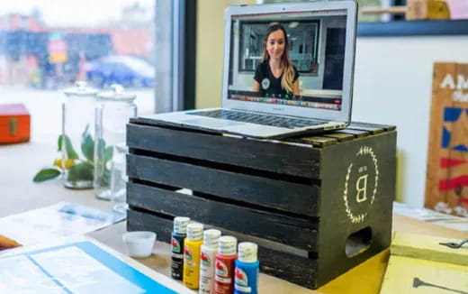 a laptop on a table